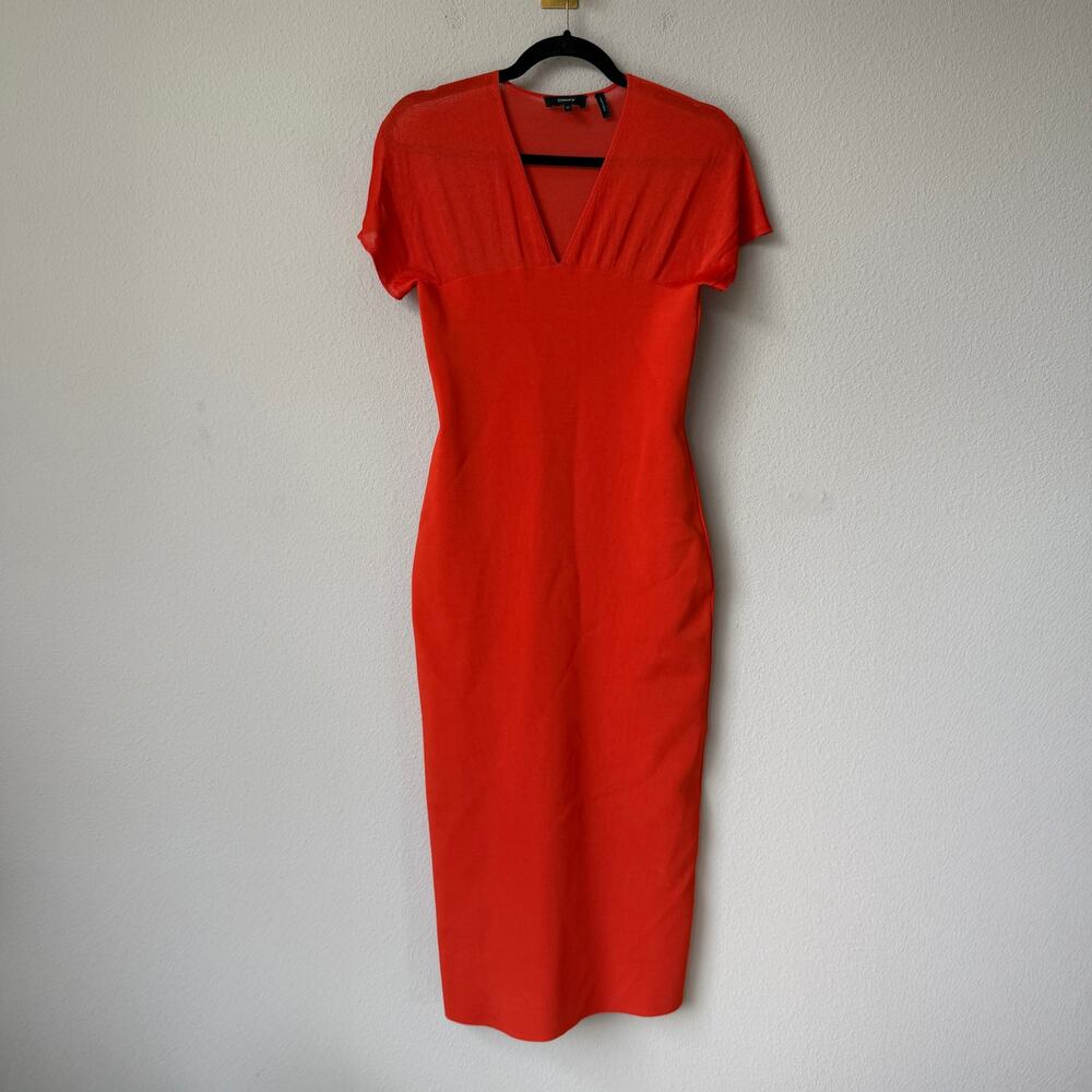 Theory Kimono Illusion Dress in Orange Glossed Size M - Picture 2 of 6